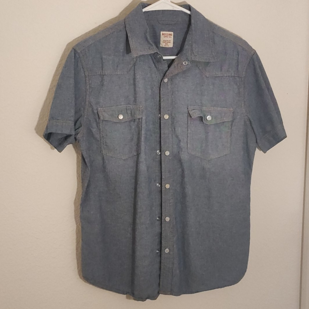 Mossimo Denim SS Pearl Snap Button Up Shirt
